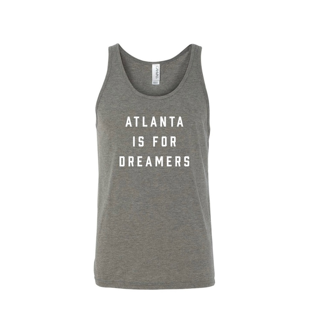 “Atlanta is for Dreamers” Graphic Racerback Tank Top - Heather Gray